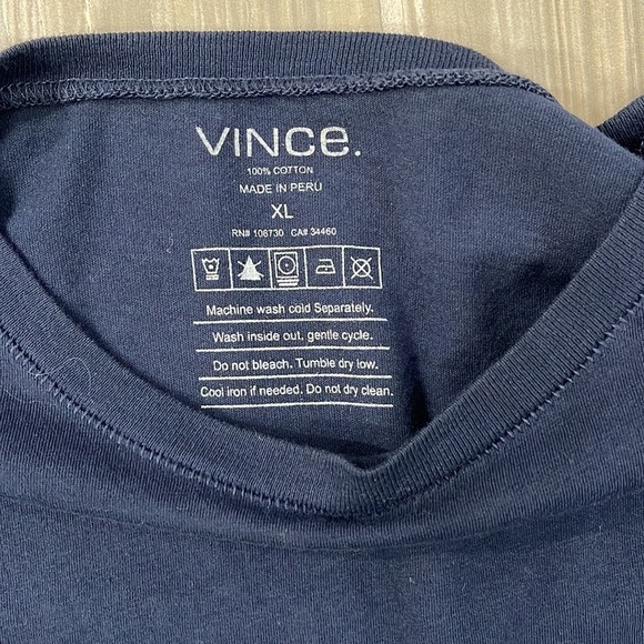 NWOT Vince Navy Blue crewneck tee shirt, XL - Picture 5 of 5